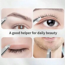 Stainless Steel High-Precision Round Tweezers, Used For Eyebrow And Eyelash Removal, Men's Beard Removal, Women's Eyebrow Trimming Tweezers, Round Mouth Tweezers - Multicolor - View 6