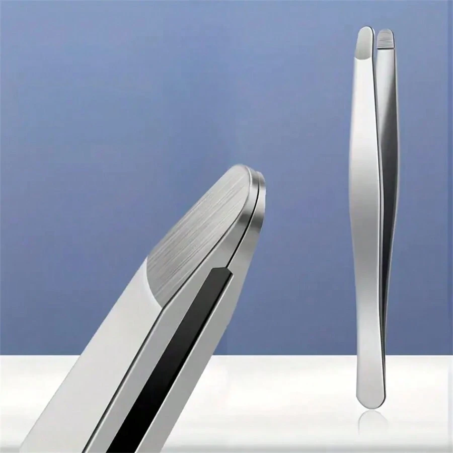 Stainless Steel High-Precision Round Tweezers, Used For Eyebrow And Eyelash Removal, Men's Beard Removal, Women's Eyebrow Trimming Tweezers, Round Mouth Tweezers - Multicolor - View 1