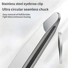 Stainless Steel High-Precision Round Tweezers, Used For Eyebrow And Eyelash Removal, Men's Beard Removal, Women's Eyebrow Trimming Tweezers, Round Mouth Tweezers - Multicolor - View 2