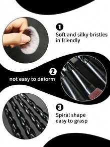 10支黑色水晶独角兽化妆刷 + 3个水滴形乳胶海绵美妆蛋套装，包含粉底刷、腮红刷、眼影刷和遮瑕刷，采用合成纤维材质，适用于液体、膏状和粉状化妆品，适合初学者和专业化妆师使用。套装包含：化妆刷套装、化妆刷套装、全套化妆刷、全套化妆工具、化妆刷套装、化妆礼盒套装。 - 彩色 - 查看 8