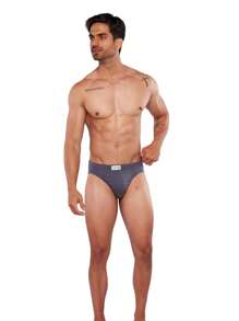Calzoncillo Brief estilo Trusa Para Hombre 100% Algodon Premium - Ropa interior Alfani Jr40 - Gris Oscuro - Ver 2