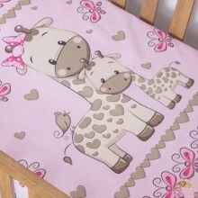 American National Standard Crib Sheet Set 3 Pieces Full Deluxe Girl Boy Premium Elastic Sheet Cotton Pillowcase - hồng và hồng - Xem 6
