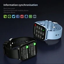 Smart Watches For Men Android Phones, Samsung Galaxy, Wireless 5.0, Texting And Calling, 240*296 HD Large Screen, IP67 Waterproof, Healthy Heart Rate And Blood Pressure Monitoring, Message Remind, For Women Ios Phones, With Speakers, With Music, Outdoor Health Sports Watch, Pedometer, Calorie Counter, Golf, Activity Tracking, Date, Clock, Sleep, Silicone Bands, There Are Many Faces, Black/Silver/Gold - Màu xanh lam - Xem 4