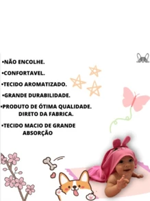 Baby Bath Towel With Children's Hood With Animal Print Ears - Pink - View 5