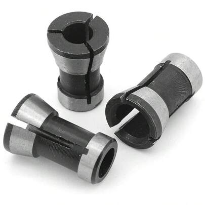 Kit Pinça Adaptador Tupia Fresa 3pcs 6mm 1/4 8mm Carpintaria