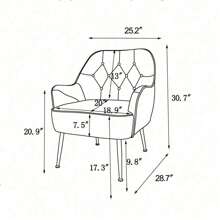 Modern Mid Century Chair Velvet  Sherpa Armchair For Living Room Bedroom Office Easy Assemble(Light Grey) Klgeivb