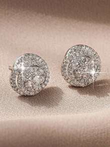 1 Paar romantische Rose Blumen Cubic Zirconia Ohrstecker für Frauen zu Verlobung, Hochzeit, Party, Modeschmuck Ohrring als Valentinstag-, Mutter-, Muttertags-Geschenk