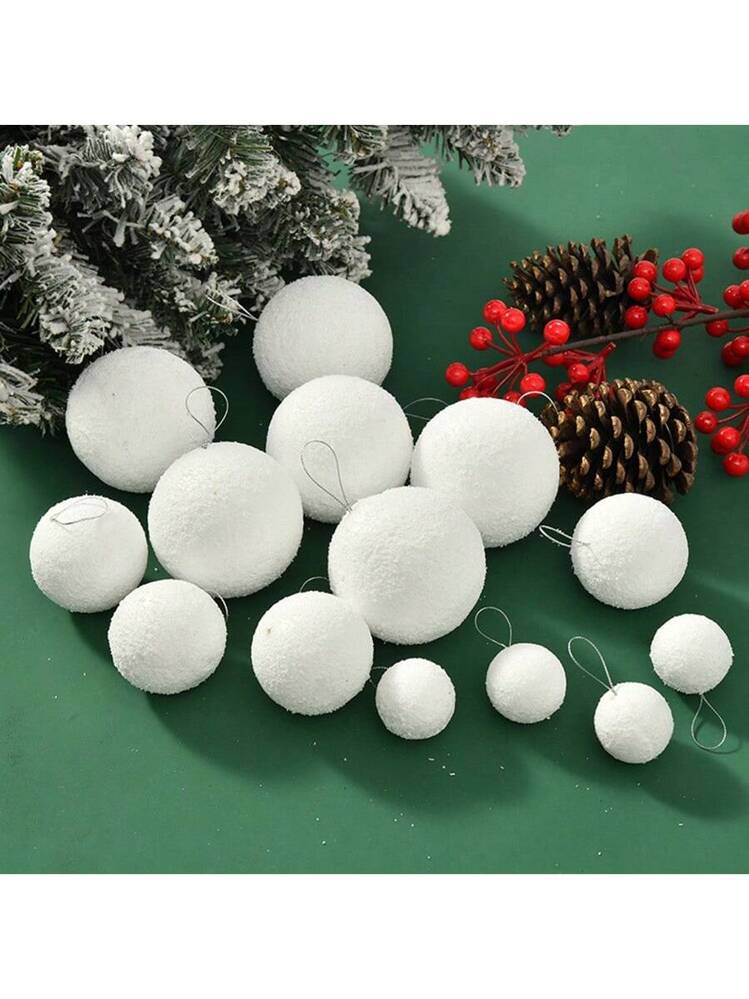 16 Pezzi Palline di Natale Sfera di Natale 60mm Bianco Decorazioni per