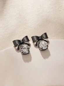 1 Pair Elegant Vintage Butterfly Zirconia Stud Earrings, Versatile For Daily Commute, Office, Social Events, Parties, Concerts, Dates, Photo Shoots