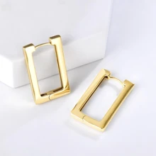 2 piezas/set pendientes geométricos de Metal para mujer, joyería de oreja de nuevo diseño para fiesta de cumpleaños de mujer AR95 - Dorado - Ver 4