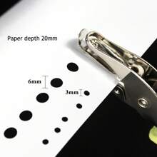 1pc Mini Cute Paper Punch Hole Plier - Leather Belt Puncher Round 2.0mm 2.5mm 3.0mm 3.5mm 4.0mm Hole Punch - 6mm Round Single Hole Puncher - Office Mini Punching Tool - Applicable For Note Taking, School, Office, Accounting, Study, Signature, Drawing, Exam, And Other Multi-Functional Punches - Suitable For Gifts, Birthday, Travel, Graduation, Housewarming, Party, Friends, Kids, Teachers - 6mm Round Single Hole Punch/03 - View 8