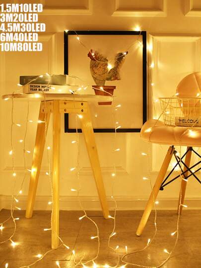 1pc 1.5/3/4.5/6/10m Battery Operated LED String Lights, Indoor Decor Fairy Lights, Suitable For Wedding Decor, Birthday Party, Window, Garden, Holiday, Baby Shower, Home Decor