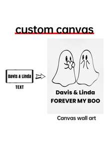 1 pieza Cartel decorativo de pared "Por siempre mi amor", decoración de pósteres de Halloween, lienzo de fantasmas para parejas, decoración de Halloween personalizada, decoración de Halloween linda, decoración personalizada