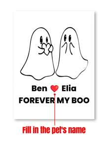 1 pieza Cartel decorativo de pared "Por siempre mi amor", decoración de pósteres de Halloween, lienzo de fantasmas para parejas, decoración de Halloween personalizada, decoración de Halloween linda, decoración personalizada
