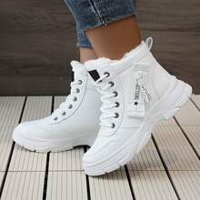 Women's Snow Boots Warm Winter BootsWaterproof Comfortable Combat Boots - 白色 - 查看 6
