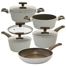 Mkasa Non-Stick Induction Ceramic Life Organika White 5-Piece Cookware Set - Brinox - trắng - Xem 1