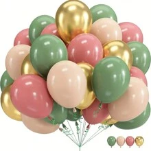 24 globos de látex metálicos de color verde menta y rosa claro, adecuados para cumpleaños, bodas, San Valentín, Día de la Madre, fiestas de Navidad, ceremonias de graduación y diversas celebraciones y eventos temáticos, decoración romántica