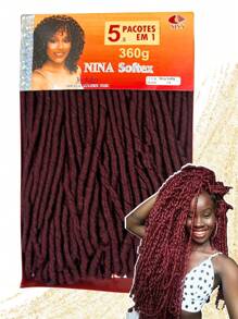 Nina Softex Original Dread Crochet Curly Hair Bundle 360 Grams 5 In 1 - Burdeos - Ver 1