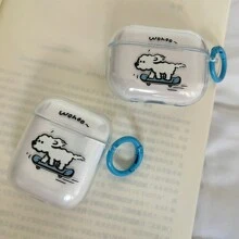 透明滑板小狗耳机盒 适用于 1/2/3/Pro/Pro2/Pro3, 4 保护套