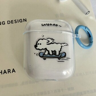 Transparent Skateboard Puppy-hörlursfodral kompatibelt med 1/2/3/Pro/Pro2/Pro3, 4 skyddsfodral