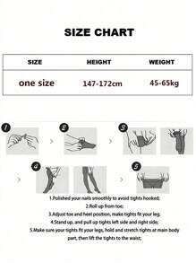 1 件 150D 黑色透明连裤袜紧身丝袜，日常时尚百搭必备品 - 黑色 - 查看 3