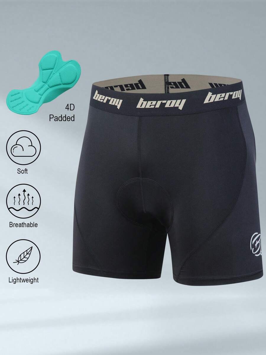 BEROY Boyfriend Style Men's Cycling Underwear 4D Padded Bike Shorts Gel Padding Mountain Biking Bicycle MTB Liner Lightweight Bicycle Gear - Black - View 1