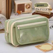 1 件大容量透明铅笔盒，可爱文具袋 - 彩色 - 查看 13