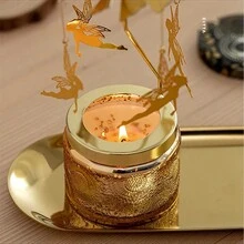 1pc CITTA Automatic Rotation Smokeless Aroma Candle, Romantic Fragrance Candle Carousel, Delicate Floating Carved Decoration For Home Use, Long-Lasting Fragrance, Interesting Aroma Candle Lamp For Home Party, Gift For Girlfriend - 85g - View 3