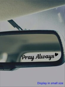 RandySticker Pray Always Mirror Decal, Car Decals For Women, Faith Mirror Decal, Cute Vinyl Decal, Christian Car Mirror Decal, Car Accessories,Stickers,Wall Decal, Vinyl Decal For Home Decorations,Spring Decoration Items Refresh Your Home,Rama Decoration Stickers Gifts Birthday Graduation