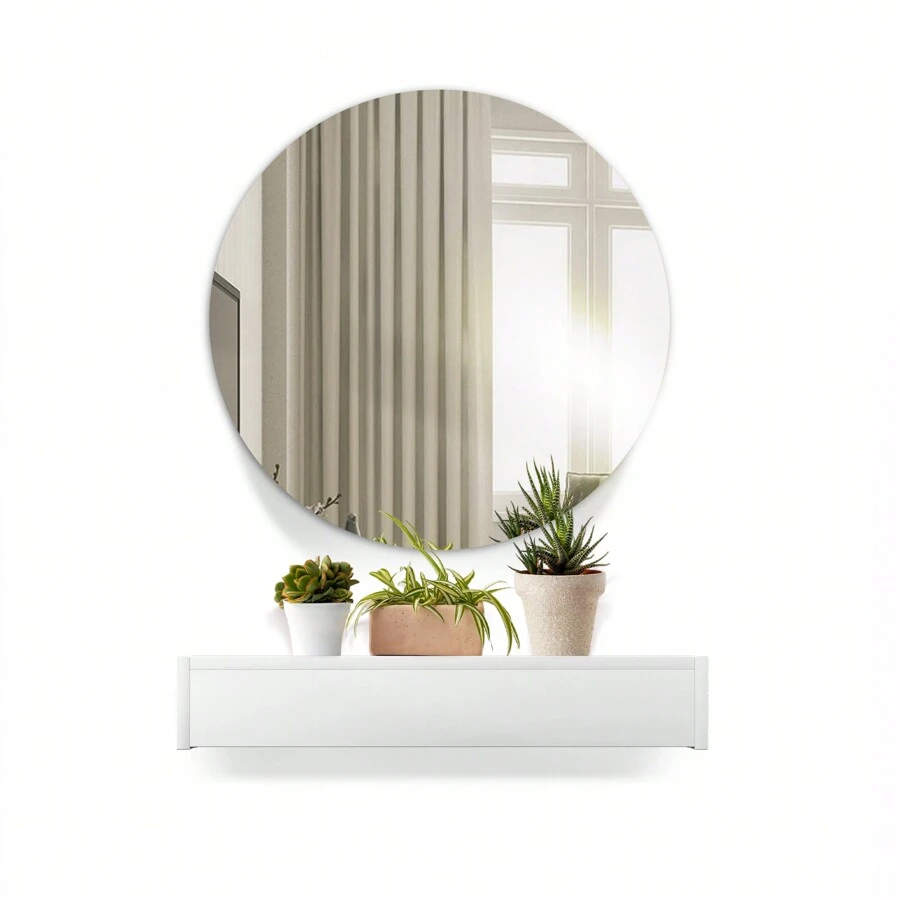 Mesa de Cabeceira Suspensa Com Gaveta 40CM | MDF - Perfeita Para Espaços Pequenos - Branco - Visão 1