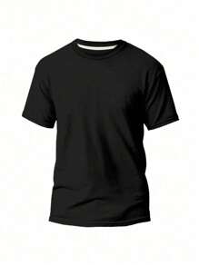 Kit 5 Plain Basic T-Shirt 100% Cotton Thread 30.1 Men's Unisex Breathable Reinforced Costume Fast Shipping!! - Black - View 2