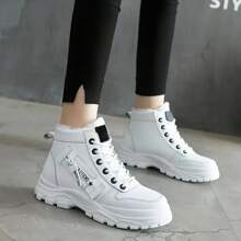 Women's Warm Winter Snow Boots BootsWaterproof Comfortable Combat Boots - trắng - Xem 6