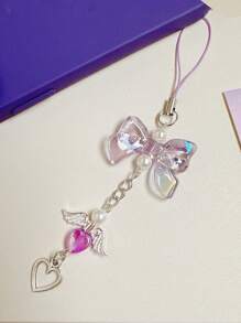 1/2 件粉色蝴蝶结心形星形钥匙扣或手机挂件，彩色串珠手机挂件钥匙扣，甜美女孩千禧风格，适合日常佩戴或约会，是送给母亲、爱人、朋友或任何节日或生日的完美礼物 - 彩色 - 查看 12