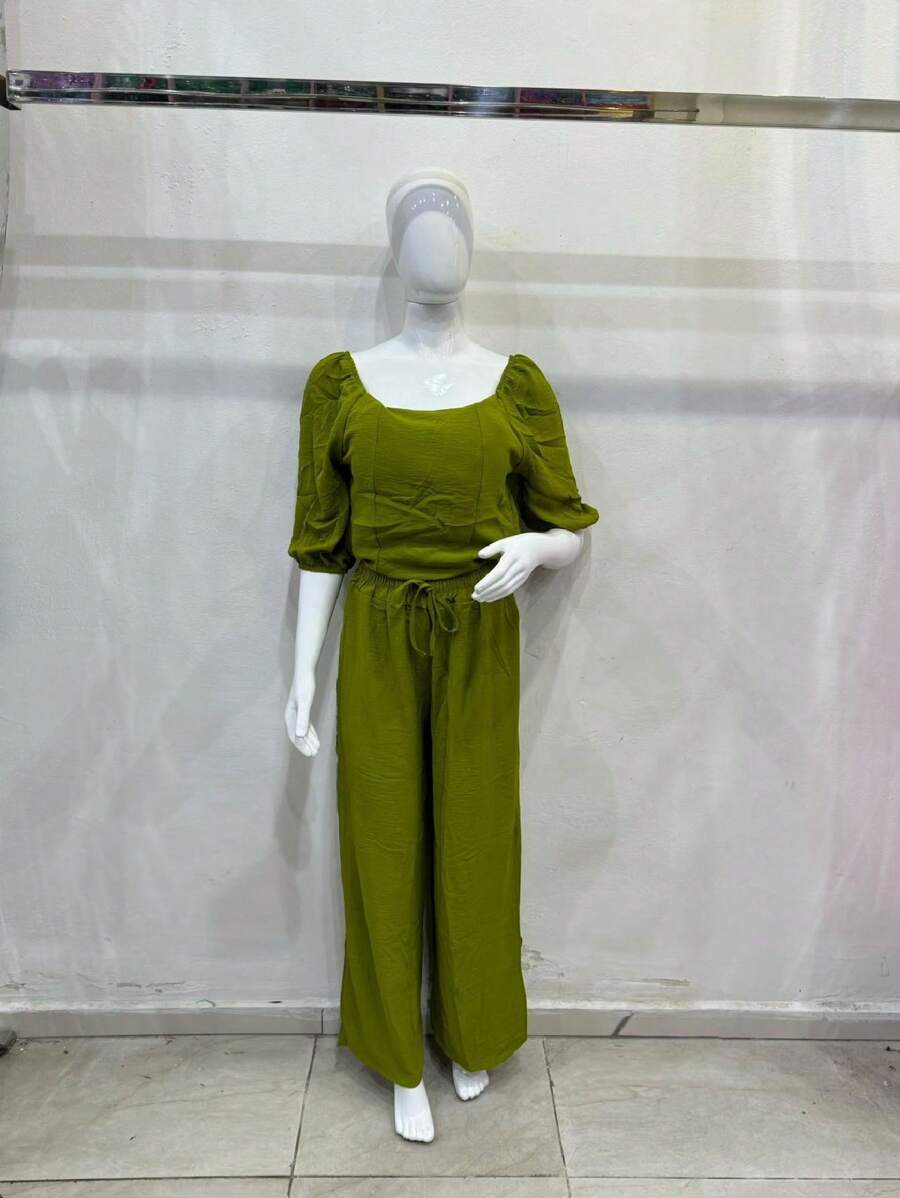 Women's Dune Fabric Set With Padding - 橄欖綠 - 查看 1