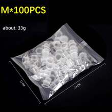 100/1000 件纹身大中小墨水颜料杯环透明微刀片胶帽唇眉 PMU 漂白用品霜 - 無色 - 查看 4