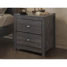 Solid Wood Night Stand, Bedside Table, End Table, Desk With Drawers For Living Room, Bedroom (Grey)