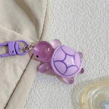 1 pièce Porte-clés lumineux et coloré en forme de tortue de mer, pendentif de sac pour amis et couples, accessoires de voiture, breloque de sac, accessoires de sac avec porte-badge, idées de cadeaux de Noël gothiques mignons Y2K pour l'école