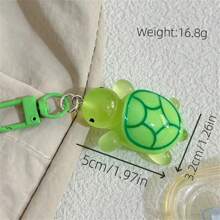 1 pièce Porte-clés lumineux et coloré en forme de tortue de mer, pendentif de sac pour amis et couples, accessoires de voiture, breloque de sac, accessoires de sac avec porte-badge, idées de cadeaux de Noël gothiques mignons Y2K pour l'école
