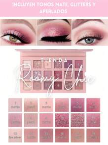 ROOMY CHIC Paleta De Sombras New Nude 18 Tonos Nude Con Espejo Maquillaje Ojos Paleta De Sombras De Ojos Incluye Tonos Sombras Ojos Mate Sombras Ojos Glitter Sombras Ojos Destellos 1 Pieza Paleta De Sombras De Ojos De 20 Colores Tonos Tierra Con Acabados Mate Brillantes Iluminadores Y Brillantes De Larga Duración Y Portátil Multi Funcional Maquillaje OJOS Paletas de Sombras de Ojos - Nude Obsessions - Ver 5