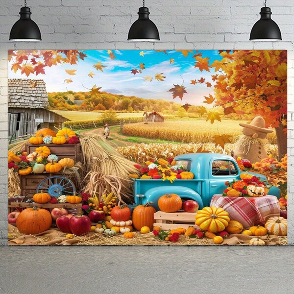 1pc Multifunctional Autumn Harvest Maple Leaf Backdrop - Perfect For Thanksgiving, Autumn Party And Home Decor | Polyester Material, Multiple Sizes Available