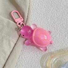 1 pièce Porte-clés lumineux et coloré en forme de tortue de mer, pendentif de sac pour amis et couples, accessoires de voiture, breloque de sac, accessoires de sac avec porte-badge, idées de cadeaux de Noël gothiques mignons Y2K pour l'école