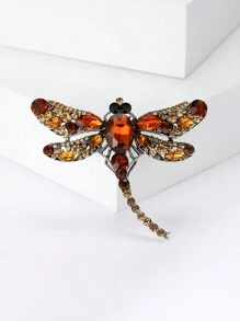 1Pc Fashion Rhinestone Dragonfly Brooch Insect Pin Suitable For Daily Wear By Women - Green - View 16