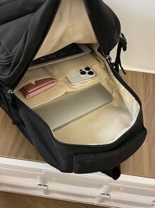 LECEY Balo đựng đồ cỡ lớn phong cách đại học dành cho nữ, phù hợp cho học sinh trung học cơ sở, trung học phổ thông và sinh viên đại học - màu đen - Xem 6