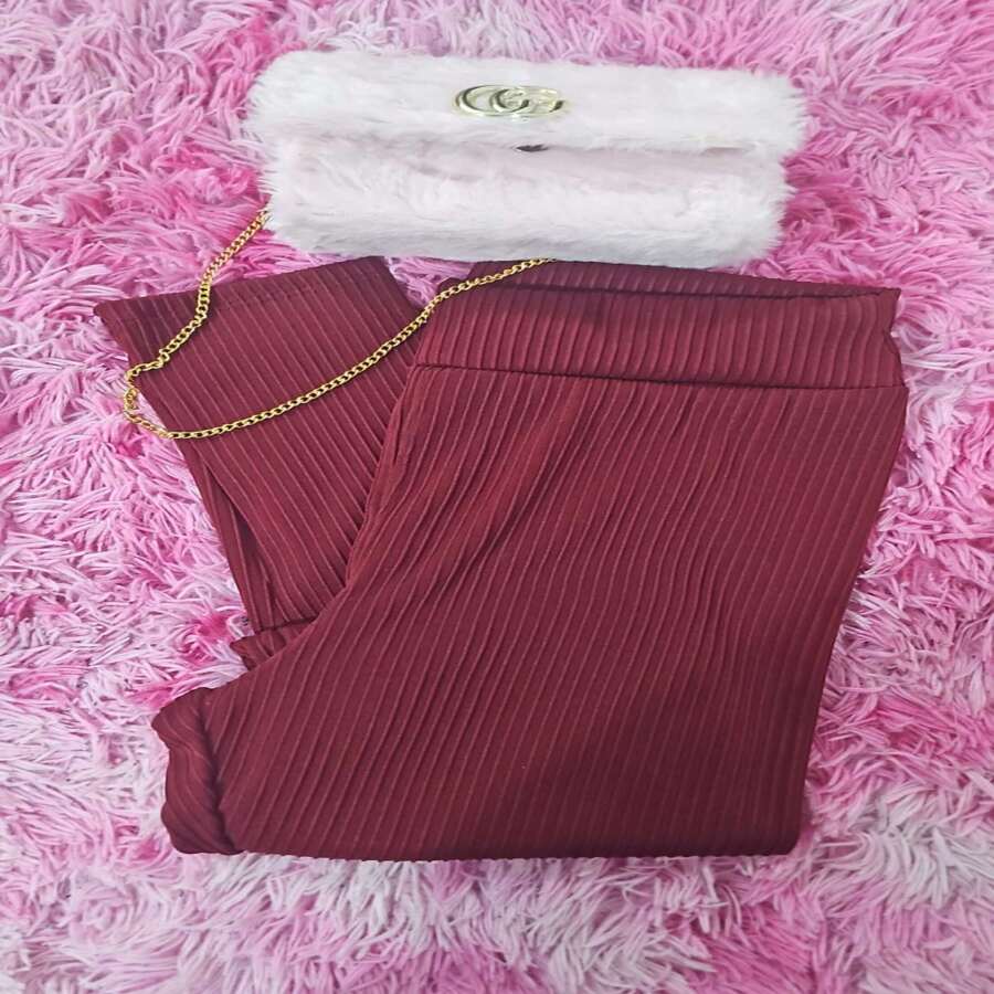 3D Ribbed Pants Pants Offer A Perfect Fit To The Body With Modern Design New Colors Sizes S.M.G.GG.G1 - Burgundy - View 1