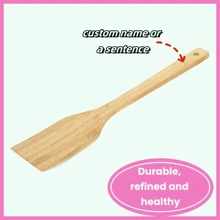 1 pieza, Espátula de madera para cocinar - Utensilios premium de mango largo, Juego de espátula de cocina ideal para sartén y wok - Giratorio de madera, Espátula de esquina, Cucharas, Raspador, Paquete para freír