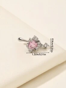 1个金色立方氧化锆花朵假鼻环，低过敏性无穿孔夹式鼻环，适合日常佩戴，可爱身体饰品礼物 - 玫瑰金 - 查看 5