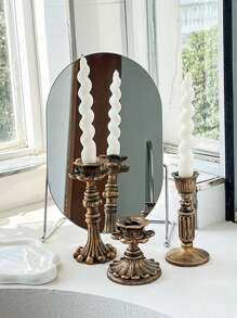 法式怀旧树脂烛台仿古仿铜家具摆件欧式家居复古壁炉餐桌装饰蜡烛台 - 古銅色 - 查看 7