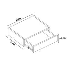 Mesa de Cabeceira Suspensa Com Gaveta 40CM | MDF - Perfeita Para Espaços Pequenos - Branco - Visão 3