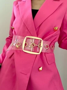 1 حزام شفاف واسع من البي في سي، مناسب للبدلات والفساتين، للارتداء اليومي والمناسبات مثل هالوين والصيف والمدرسة والخريف وهالوين