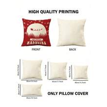 1 pièce Housse de coussin en lin personnalisée, pour la décoration de la maison, la Saint-Valentin, Noël, Thanksgiving, motifs du Nouvel An, photos de couple/famille, cadeau d'anniversaire de mariage, impression unilatérale, sans rembourrage - Multicolore - Voir 4